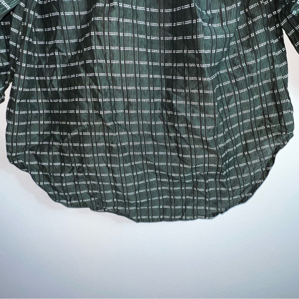 Apiece Apart Mitte Striped Top forest green stripe XS peasant blouse cotton silk - Picture 13 of 14